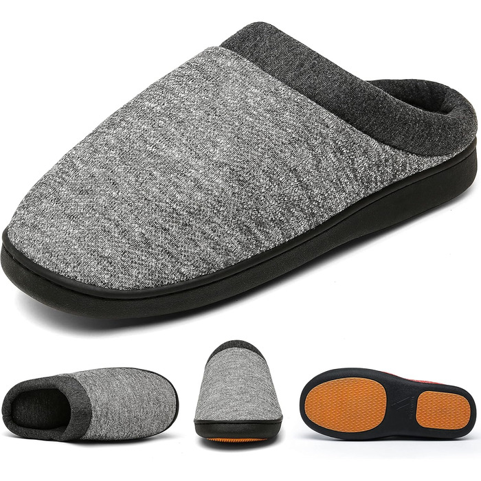 Тапочки жіночі Mishansha Herren зимові, халатні, з меморі-піною, антиковзкі, розмір 36-49 (світло-сірий, 37 EU)