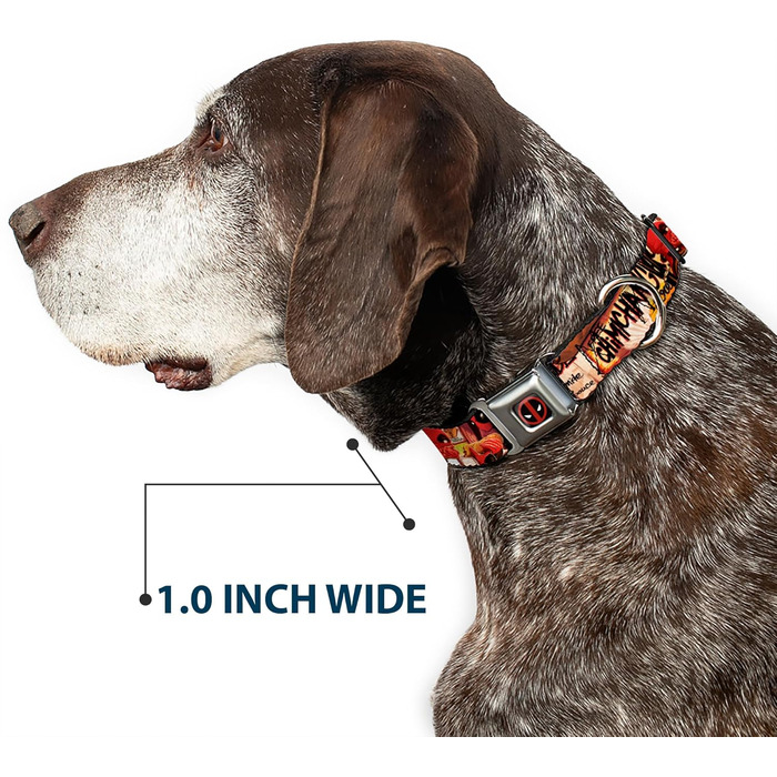 Нашийник для собак Buckle-Down Deadpool Kills Deadpool, L, 3.8 см, універсальний