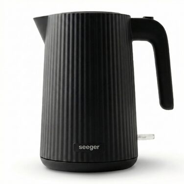 Електричний чайник Seeger SGR100BK, 1.7 л, 2200 Вт, з фільтром, без BPA, чорний