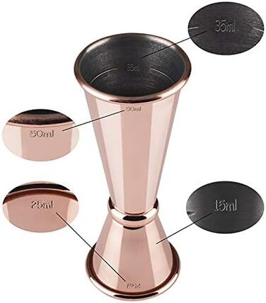 Buddy's Bar - Moscow Mule Complete Set, 2 x 500 ml Cocktail Glasses, 27 cm Bar Spoon, 5 cl Jigger & Black Lime Squeezer, Food-Safe, Cocktail Glass Set including Gift Box, Hammered Copper