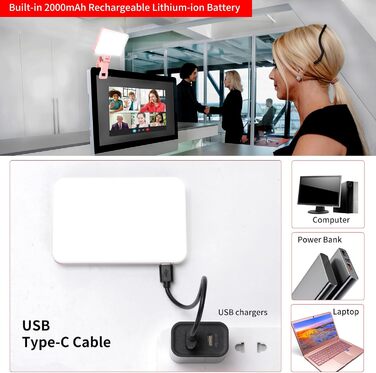 LED-відеолампа Newmowa NMW-80AI для селфі, TikTok, макіяжу та відеоконференцій (рожева)