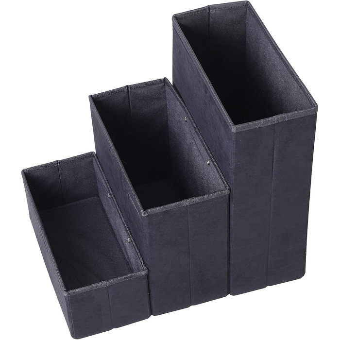 PawHut Pet Stairs Cat Stairs Dog Stairs Foldable 3 Steps Pet Stairs with Storage Space for Cats and Dogs MDF White 40 x 54 x 48 cm (Black)