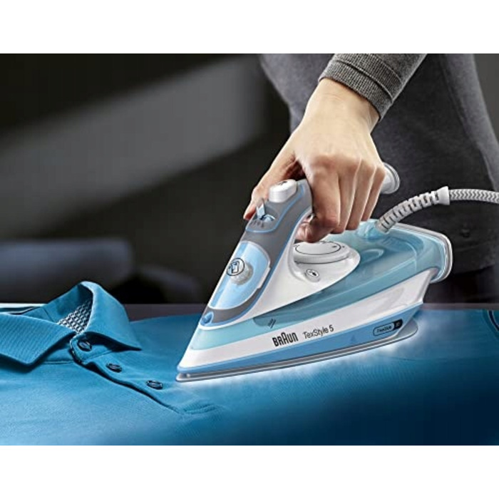 Парова праска BRAUN TexStyle 5 2600W Freeglide 3D, синя