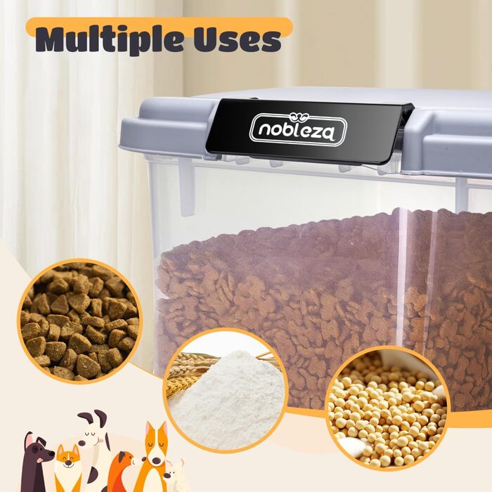 Контейнер для корму Nobleza 30 л - годний для собак та котів, з колесами та кришкою