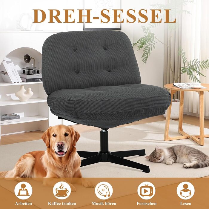 Офісний стіл COLAMY: ергономічне крісло з підлокітниками 3D, регульованою підголівником, для офісу, дому та навчання, чорний (темно-сірий), набір 2 шт.