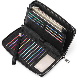 GAEKEAO Women's Wallet, Large Capacity Leather Women's Wallet Zipper Clutch with RFID Blocking and Multiple [Card/Cash] Slots