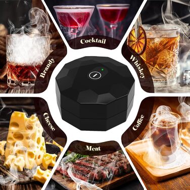 Електричний набір для копчення коктейлів з 6 видами дерев'яної стружки, перезаряджуваний інфузор для віскі, подарунок для любителів коктейлів, чоловіків, батька, чоловіка