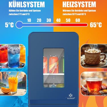Міні-холодильник KESSER® 2в1, 15 літрів: охолодження та нагрівання, портативний, AC/DC, для авто, офісу, кемпінгу
