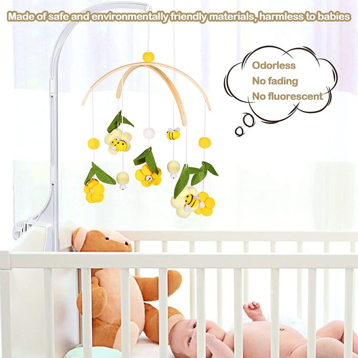 Unaibber 58 cm Baby Mobile White-Yellow