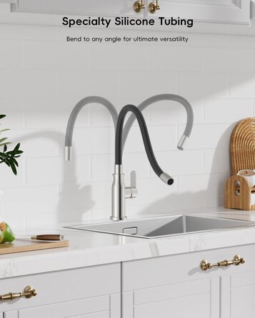 Кран кухонний APPASO 3-в-1 з трьома виходами, чорний, з нержавіючої сталі, для фільтрів води, поворотний на 360°, 2 ручки, низький тиск