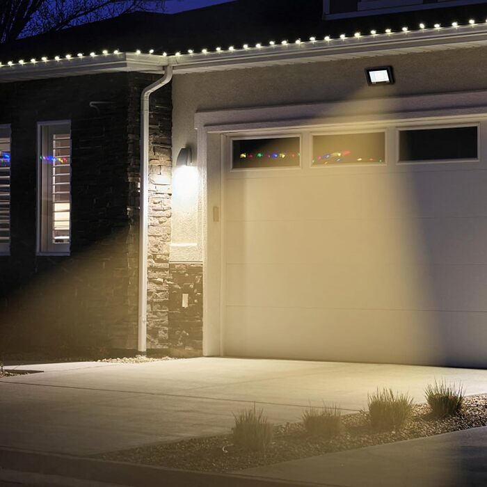 AufuN 5x100W LED Floodlights - Super Bright LED Floodlight Outdoor Spotlight IP65 Waterproof Aluminum Spotlight Light for Garden, Garage, Yard or Hotel (Warm White)