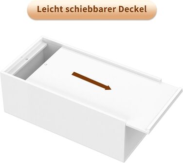 AITEE Acrylic Cosmetic Tissue Box: 25x13x9 cm White Tissue Box with Magnetic Cover for Dining Room, Bathroom, Bedroom, Office, Coffee Table, Car