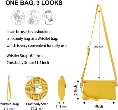 Жіноча сумка-месенджер зі шкіри, жовта - крос-боді, багатофункціональна, сучасна