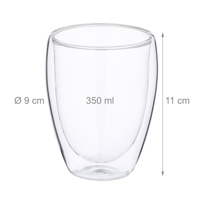Relaxdays Double-Walled Latte Macchiato Glasses