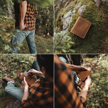 Baur Men's Wallet | Genuine Buffalo Leather | Wallet with RFID Protection | Vertical Portemonnaie (Wallet) | Money Bag with Coin Pocket | Wallet with Many Card Slots (Standard Vertical)