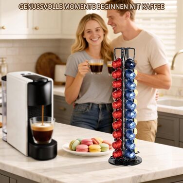 Органайзер-холдер для капсул Nespresso Original, поворотний на 360°, на 40 капсул, чорний