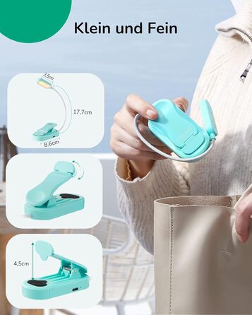 EDISHINE LED Кліпса для читання: USB-лампа з 3 кольорами та регулюванням яскравості, для дітей, для ліжка, авто, столу, кута. Захищає зір.