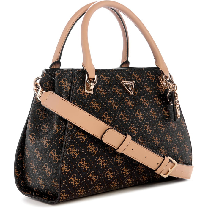 Сумка жіноча GUESS Noelle II Luxury Satchel коричнева з логотипом - оригінал