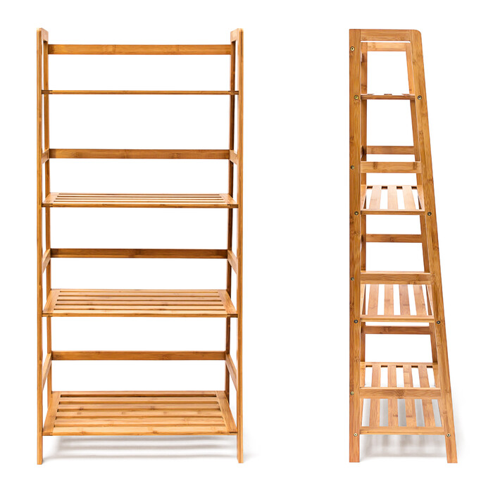 Relaxdays Bamboo Bookshelf