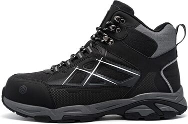 Черевики безпеки LARNMERN для чоловіків та жінок, SRC, антистатичні, з металевим носком, захист від проколів, легкі, комфортні, дихаючі, 49 EU, чорний