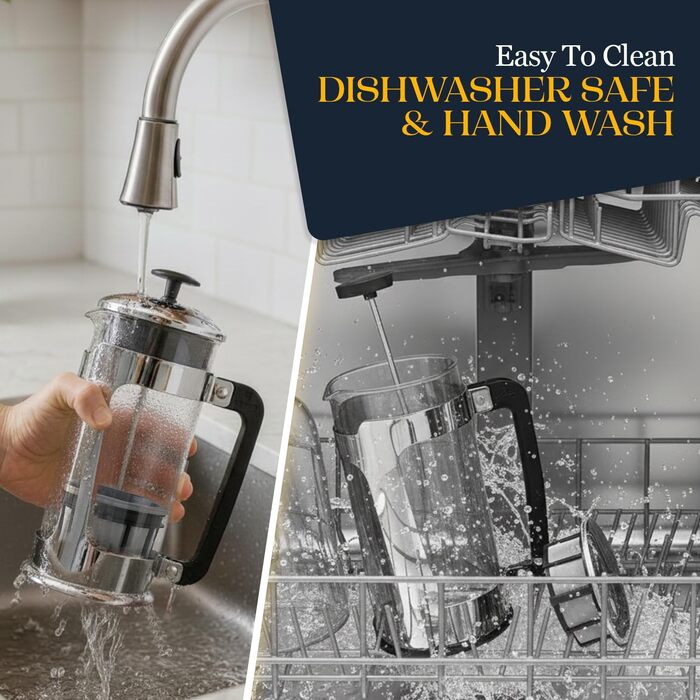 ESPRO P5 French Press: Френч-прес з подвійним мікрофільтром, 950 мл, Borosilikatglas