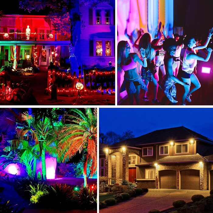 T-SUNUS LED Flood Light Outdoor 100W, Super Bright Outdoor Floodlight Cool White Spotlight IP66 Waterproof 11000LM for Driveway Garage Path Garden 2 Pack (4 Pack, Multicolor)
