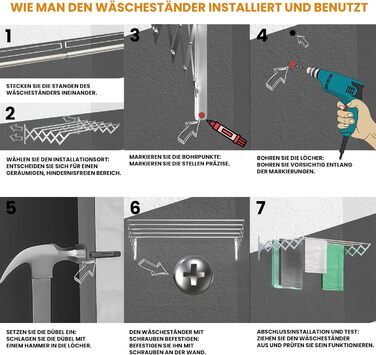 Настінна сушарка для білизни з нержавіючої сталі, висувна, 100 см, вантажопідйомність 25 кг