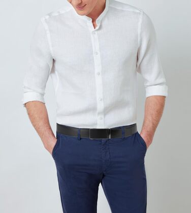 Чоловічий шкіряний ремінь VRLEGEND з автоматичною пряжкою (ратинг) без дірок для бізнесу/костюма, регульований розмір, з подарунковою коробкою, чорний