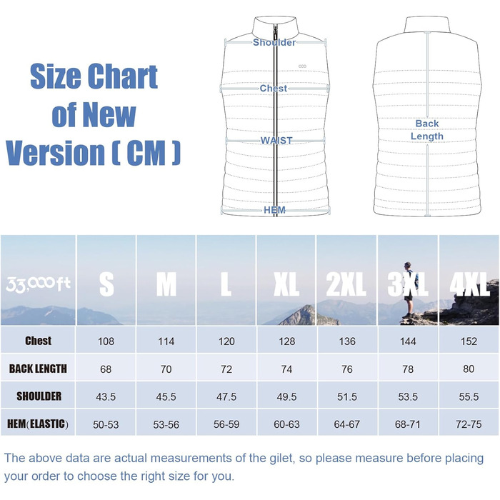 Стьобана жилетка для чоловіків 33000ft Outdoor з утеплювачем, гібридна спортивна жилетка з 5 кишенями, для походів та їзди на коні (Сірий, 4XL)