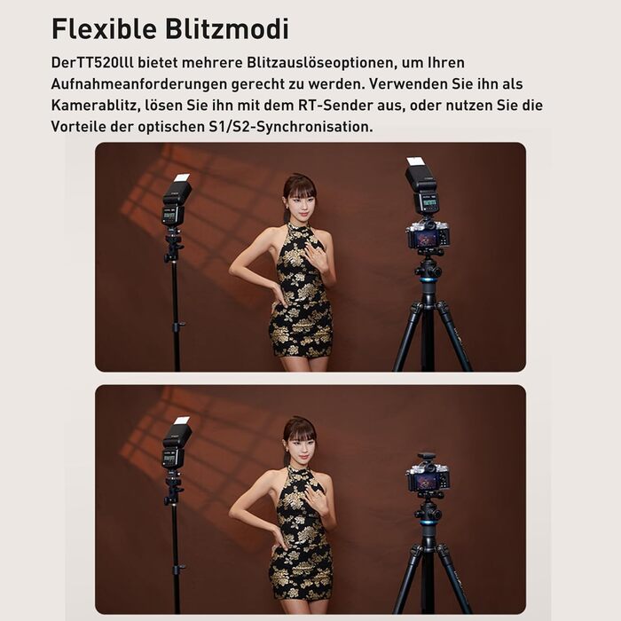Спалах для камери Godox TT520III з радіопередавачем RT-16, GN33, підтримка S1/S2, сумісний з камерами