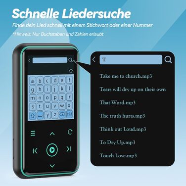 MP3 плеєр AGPTEK 64GB Bluetooth 5.3 з кліпсою для спорту, 1.8