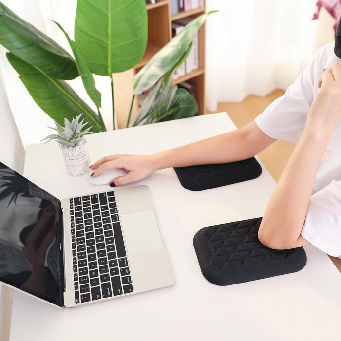 Підставка для зап'ястя та ліктя LargeLeaf Ergonomische, з Memory Foam, протиковзна, чорна (20*14 см)