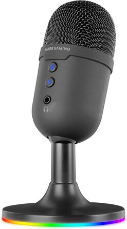 Мікрофон Mars Gaming MMIC-XT: Професійний студійний мікрофон з кульковим кріпленням, поп-фільтром та антишоком, 192Khz/24-bit, Чорний
