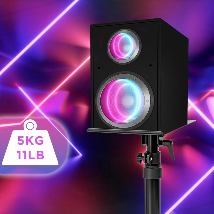 Duronic SPS15 підставка для колонок, універсальна настільна стійка, регульована по висоті, обертається, нахиляється, для сателітних колонок, домашнього кінотеатру, студії, HiFi моніторів