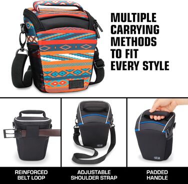 Чохол для камери DSLR USA Gear: зручний, регульований, з підкладкою, для Nikon, Canon, Panasonic, для подорожей