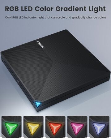 Зовнішній DVD-привід ORIGBELIE USB 3.0 та Type-C, портативний DVD-записувач для ноутбука та ПК