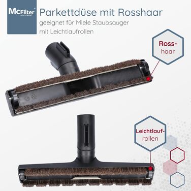 Набір фільтрів McFilter для пилососів Miele з діаметром шланга 32/35 мм (12 шт.) з насадкою для паркету, щіткою для килимів, щіткою для щілин та адаптером