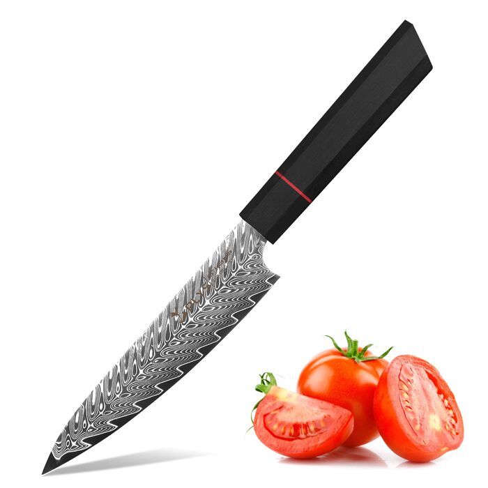Ніж кухонний японський Kiritsuke Damast Plys 20 см, сталь VG10, 67 шарів, рукоятка G10, подарункова коробка