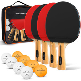PRO SPIN Table Tennis Set - High-Performance Paddles & Balls | Premium Table Tennis Set for Indoor & Outdoor Play | 4 Player Set