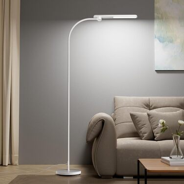 LED торшер Honeywell F4 Sunturalux™ з регулюванням яскравості, гнучкий гніздовий з'єднувальний елемент, сучасний дизайн для комфортного читання у вітальні, спальні, офісі (білий)