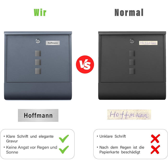 Поштовий ящик Zedelmaier XXL персоналізований з нержавіючої сталі, 35x35 см, 4 ключі, для листів B5/C4, з газетницею, RAL 7016 Антрацит