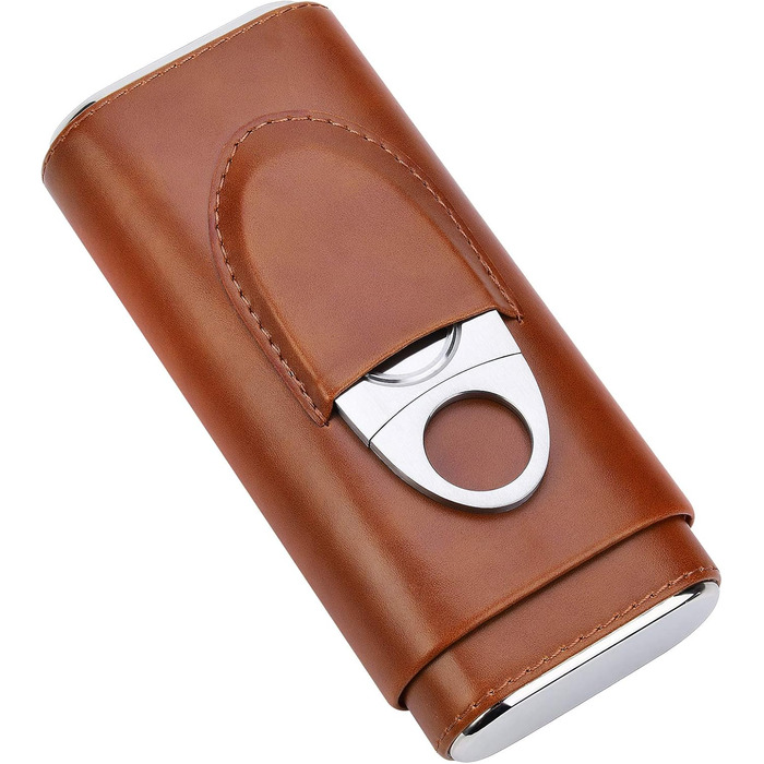 Вишуканий футляр для сигар з кедрової деревини - дорожній кейс, різак для сигар, гумодор, чохол (колір: коричневий)