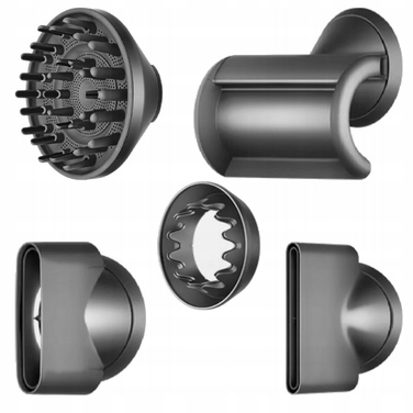 Професійний фен для волосся Dryer 6в1, 1600 Вт, з іонізацією та дифузором, сріблястий