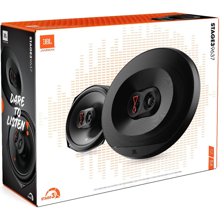 Автомобільні динаміки JBL Stage3 9637 3-смугові, 375 Вт, 6x9'' (152x230 мм), чорні з решіткою від Harman Kardon