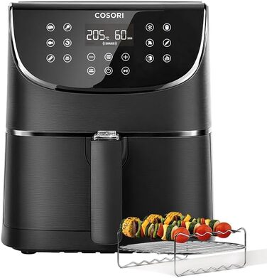 COSORI Air Fryer, 11-in-1 Air Fryer XXL 5.5L, Hot Air Fryer with Shake Reminder, 100 Recipes, 55 Percent Energy Saving, Dishwasher-Safe Baskets 5.5L Black