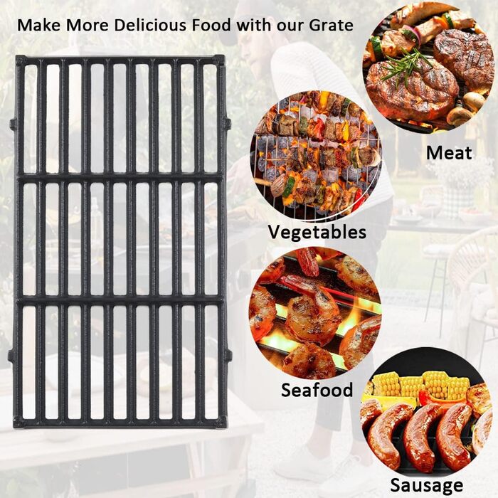 Решітка-гриль чавунна для газових грилів Weber Spirit I & II 200, Spirit E-210, E-220, S-210, S-220 (замінна, сумісна з 7637)