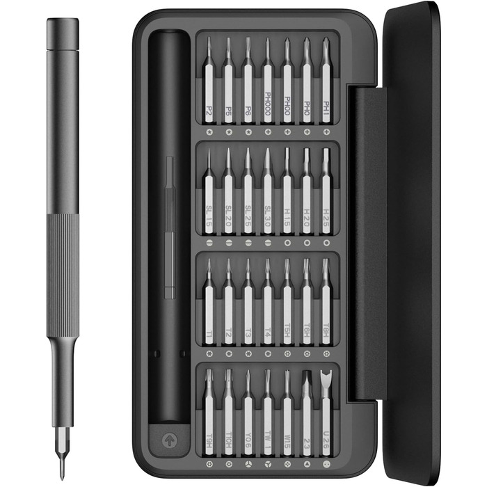 Набір викруток HOTO Feinmechaniker 28 в 1: прецизійний набір для ремонту телефонів, ПК, окулярів, годинників. Магнітний, 2 N·m, C4 × 28 mm