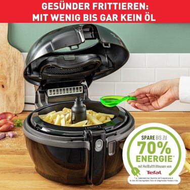 Tefal FZ7228 ActiFry Extra Hot Air Fryer | Air Fryer with Stirring Arm, No Shaking | 1550 W | 1.2 kg for 6 People | High Speed Airflow | Timer | Energy-saving | Healthy fryer without oil | Black