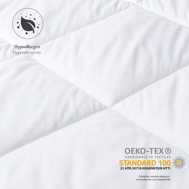 Alreya Quilt Cover 240x220 cm Down Comforter - 100% Cotton Top - Hypoallergenic for Allergy Sufferers - Soft & Warm All-Season Duvet - Breathable Quilt