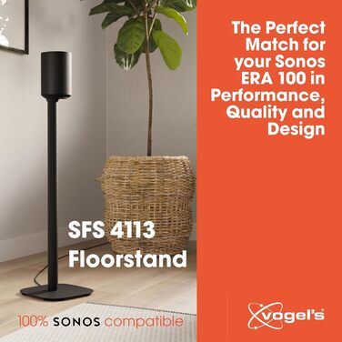 Стійка для колонки Sonos ERA 100 Vogel's SFS 4113 чорна, 82 см - надійна, з прихованням кабелів